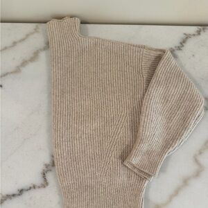 Rachel Zoe Neutral Ribbed Turtleneck Sweater - Beige